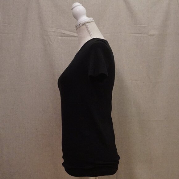 Jones New York Black Basic Round Neck Short Sleeve Tee Women’s Small - Picture 4 of 5